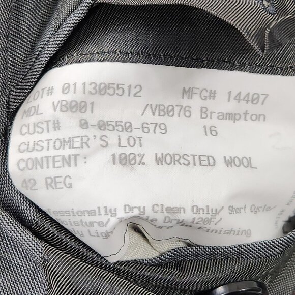 Hickey Freeman Jacket Mens 42 Regular Gray Worsted Wool Union Made Blazer Suit - Picture 13 of 16